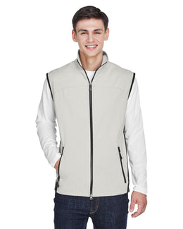 North End Mens Soft Shell Performance Vest 88127 | Natural Stone - Front