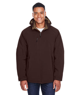 North End Glacier Mens Insulated Soft Shell Jacket With Detachable Hood 88159 | Dark Chocolate - Front