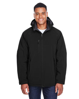 North End Glacier Mens Insulated Soft Shell Jacket With Detachable Hood 88159 | Black - Front