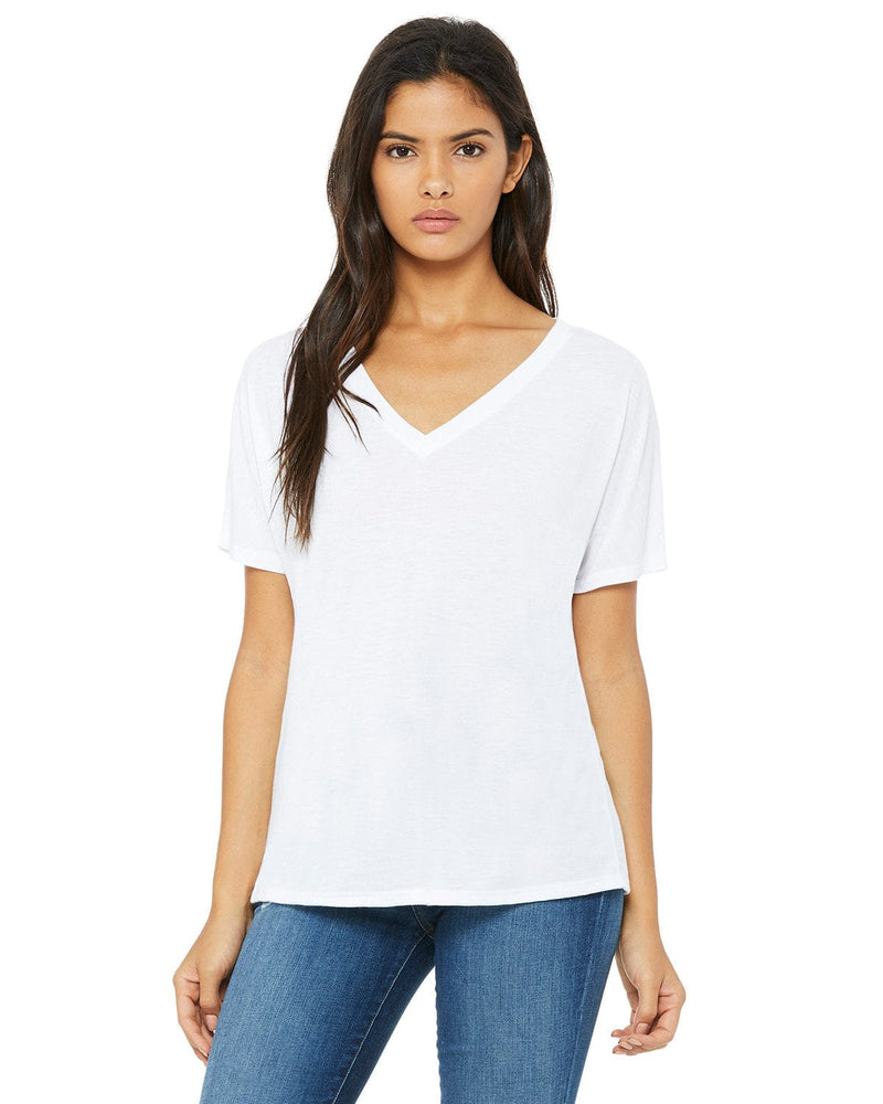 Bella Canvas Women's Flowy Drapey Fit T-Shirt – Large, White Marble