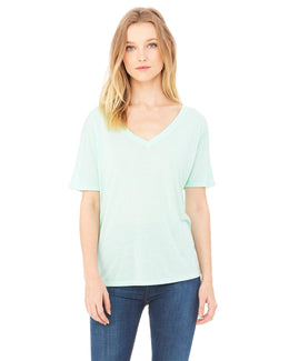 Bella+Canvas Ladies Flowy Simple V-Neck T-Shirt 8815 | Mint - Front