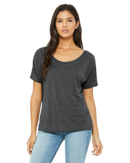 Bella+Canvas Ladies Slouchy T-Shirt 8816 | Dark Gry Heather - Front