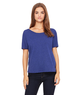 Bella+Canvas Ladies Slouchy T-Shirt 8816 | Navy Triblend - Front