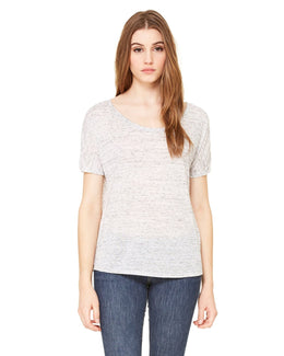 Bella+Canvas Ladies Slouchy T-Shirt 8816 | White Marble - Front