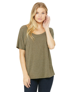 Bella+Canvas Ladies Slouchy T-Shirt 8816 | Heather Olive - Front