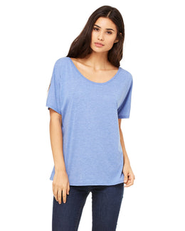Bella+Canvas Ladies Slouchy T-Shirt 8816 | Blue Triblend - Front