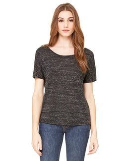 Bella+Canvas Ladies Slouchy T-Shirt 8816 | Black Marble - Front