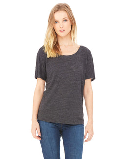 Bella+Canvas Ladies Slouchy T-Shirt 8816 | Chrcl Blk Slub - Front