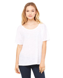 Bella+Canvas Ladies Slouchy T-Shirt 8816 | White Slub - Front