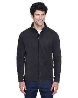 Core 365 Journey Mens Full-Zip Fleece Jacket 88190 | Heather Charcoal - Front