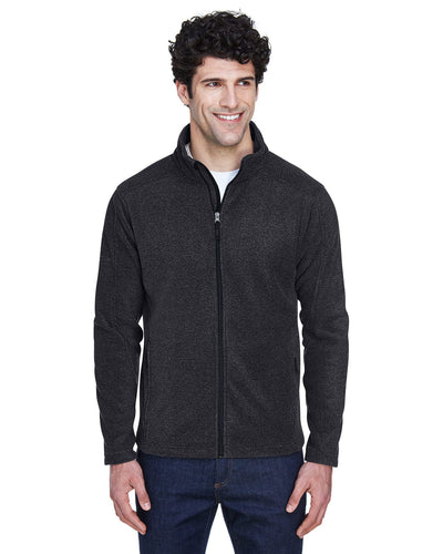 Core 365 Journey Mens Full-Zip Fleece Jacket 88190 | Heather Charcoal - Front