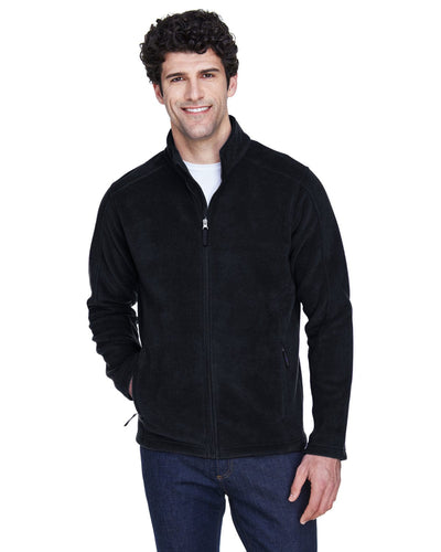 Core 365 Journey Mens Tall Full-Zip Fleece Jacket 88190T | Black - Front