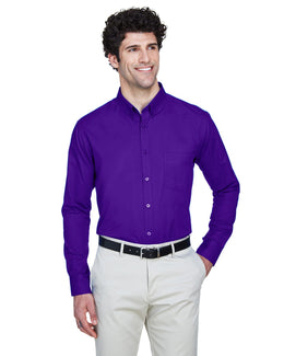 Core 365 Operate Mens Long Sleeve Twill Shirt 88193 | Campus Purple - Front