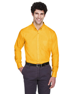 Core 365 Operate Mens Long Sleeve Twill Shirt 88193 | Campus Gold - Front