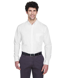 Core 365 Operate Mens Long Sleeve Twill Shirt 88193 | White - Front