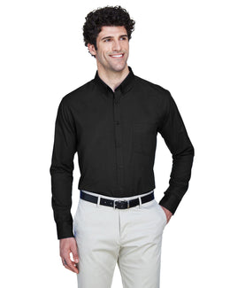 Core 365 Operate Mens Long Sleeve Twill Shirt 88193 | Black - Front