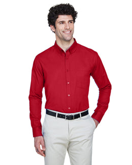 Core 365 Operate Mens Long Sleeve Twill Shirt 88193 | Classic Red - Front