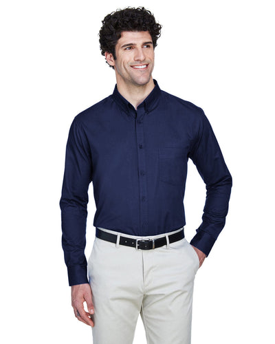 Core 365 Operate Mens Tall Long Sleeve Twill Shirt 88193T | Classic Navy - Front