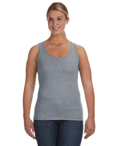 Anvil Ladies Lightweight Tank 882L | Heather Graphite - Front