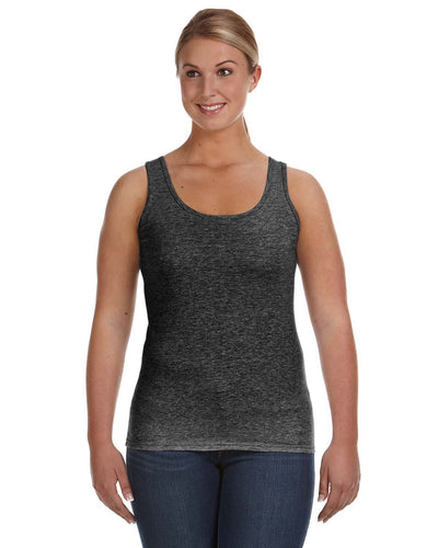 Anvil Ladies Lightweight Tank 882L | Heather Dk Grey - Front