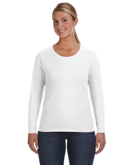 Anvil Ladies Lightweight Long Sleeve T-Shirt 884L | White - Front