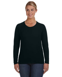 Anvil Ladies Lightweight Long Sleeve T-Shirt 884L | Black - Front