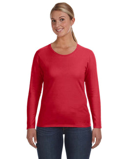 Anvil Ladies Lightweight Long Sleeve T-Shirt 884L | Red - Front