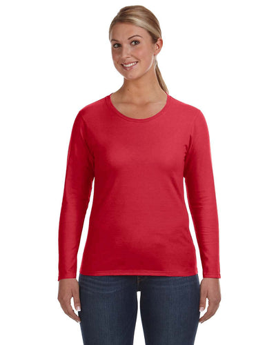 Anvil Ladies Lightweight Long Sleeve T-Shirt 884L | Red - Front
