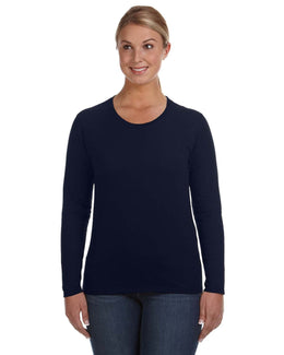 Anvil Ladies Lightweight Long Sleeve T-Shirt 884L | Navy - Front
