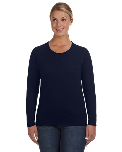 Anvil Ladies Lightweight Long Sleeve T-Shirt 884L | Navy - Front