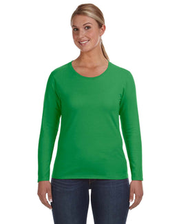 Anvil Ladies Lightweight Long Sleeve T-Shirt 884L | Green Apple - Front