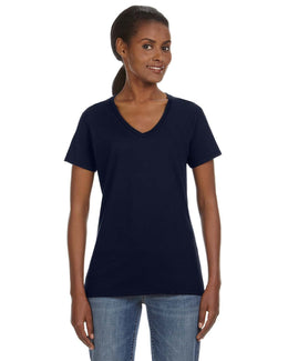 Anvil Ladies Lightweight V-Neck T-Shirt 88VL | Navy - Front