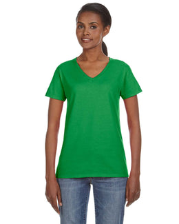 Anvil Ladies Lightweight V-Neck T-Shirt 88VL | Green Apple - Front
