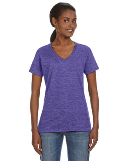 Anvil Ladies Lightweight V-Neck T-Shirt 88VL | Heather Purple - Front