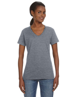 Anvil Ladies Lightweight V-Neck T-Shirt 88VL | Heather Graphite - Front
