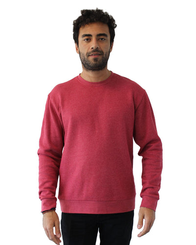 Next Level Apparel Unisex Malibu Pullover Sweatshirt 9002NL | Heather Cardinal - Front