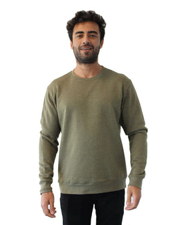 Next Level Apparel Unisex Malibu Pullover Sweatshirt 9002NL | Hthr Militry Grn - Front
