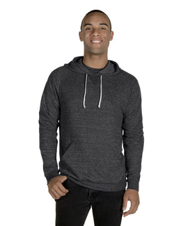 Jerzees Snow Heather Raglan Hoodie 90MR | Blk Ink Snow Hth - Front