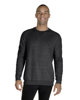 Jerzees Snow Heather French Terry Crewneck Sweatshirt 91MR | Blk Ink Snow Hth - Front