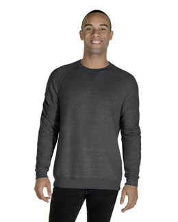 Jerzees Snow Heather French Terry Crewneck Sweatshirt 91MR | Charcl Snow Hth - Front