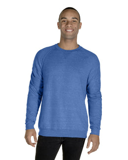 Jerzees Snow Heather French Terry Crewneck Sweatshirt 91MR | Royal Snow Hthr - Front