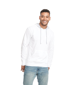 Next Level Unisex French Terry Pullover Hoodie 9301 | Wht/ Hthr Gray - Front