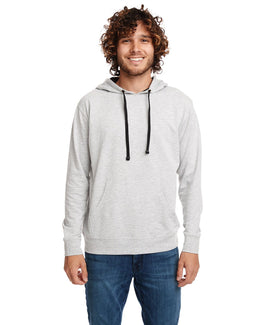 Next Level Unisex French Terry Pullover Hoodie 9301 | Hthr Grey/ Black - Front