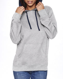 Next Level Unisex French Terry Pullover Hoodie 9301 | Hthr Gr/mid Ny - Front