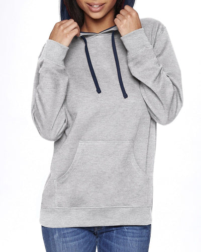Next Level Unisex French Terry Pullover Hoodie 9301 | Hthr Gr/mid Ny - Front
