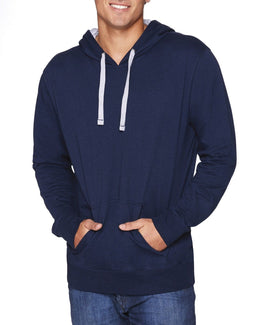Next Level Unisex French Terry Pullover Hoodie 9301 | Mid Ny/ Hthr Gry - Front
