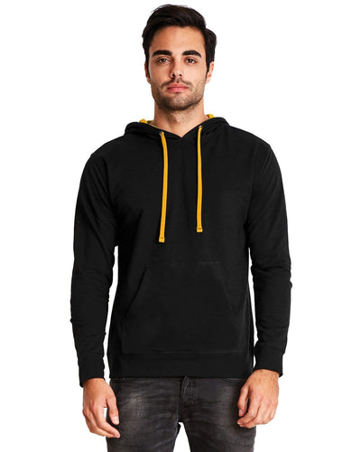 Next Level Unisex French Terry Pullover Hoodie 9301 | Black/ Gold - Front