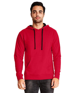 Next Level Unisex French Terry Pullover Hoodie 9301 | Red/ Black - Front
