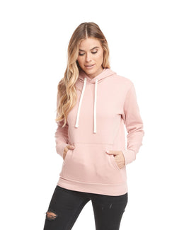 Next Level Apparel Unisex Santa Cruz Pullover Hooded Sweatshirt 9303 | Desert Pink - Front