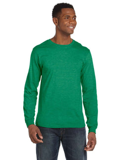 Anvil Long Sleeve Fashion Fit T-Shirt 949 | Heather Green - Front